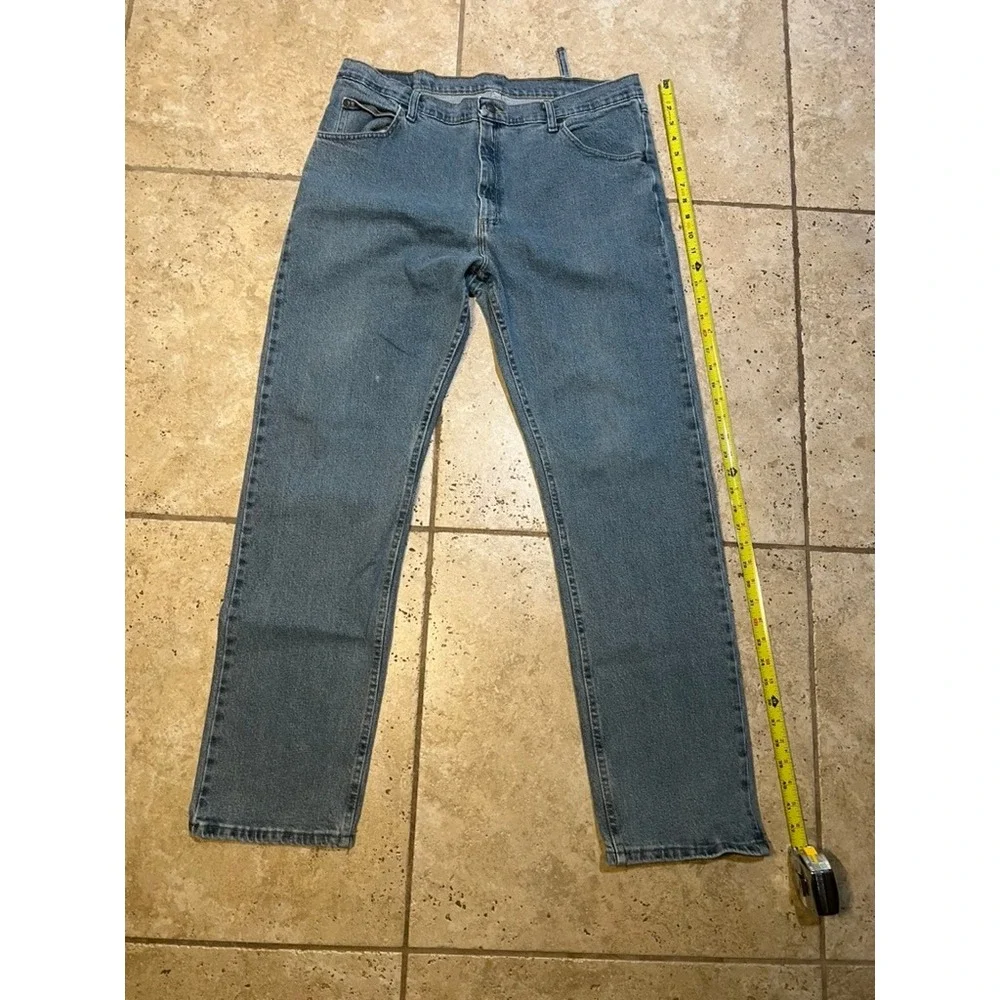 Wrangler Premium Quality Mens Straight Leg Jeans Blue 38x32 Medium Wash